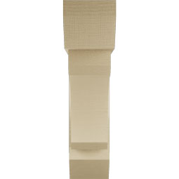 Ekena Millwork - BKTUR0756X30X30LEC06RCPR - Timberthane Faux Wood Legacy Style Bracket w/ Offset Brace, Slat Ends, 7 1/2"W x 30"D x 30"H, Primed Tan