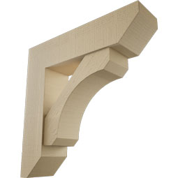 Ekena Millwork - BKTUR0756X30X30LEC06RCPR - Timberthane Faux Wood Legacy Style Bracket w/ Offset Brace, Slat Ends, 7 1/2"W x 30"D x 30"H, Primed Tan