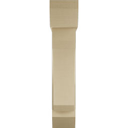 Ekena Millwork - BKTUR0756X30X38LEC06RCPR - Timberthane Faux Wood Legacy Style Bracket w/ Offset Brace, Slat Ends, 7 1/2"W x 30"D x 38"H, Primed Tan
