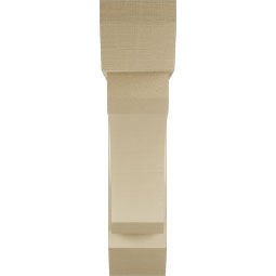 Ekena Millwork - BKTUR0756X32X32LEC06RCPR - Timberthane Faux Wood Legacy Style Bracket w/ Offset Brace, Slat Ends, 7 1/2"W x 32"D x 32"H, Primed Tan