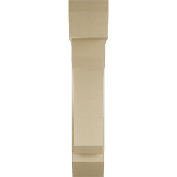 Ekena Millwork - BKTUR0756X32X38LEC06RCPR - Timberthane Faux Wood Legacy Style Bracket w/ Offset Brace, Slat Ends, 7 1/2"W x 32"D x 38"H, Primed Tan