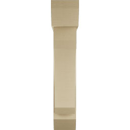 Ekena Millwork - BKTUR0756X32X40LEC06RCPR - Timberthane Faux Wood Legacy Style Bracket w/ Offset Brace, Slat Ends, 7 1/2"W x 32"D x 40"H, Primed Tan