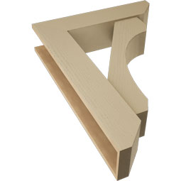 Ekena Millwork - BKTUR0756X32X44LEC06RCPR - Timberthane Faux Wood Legacy Style Bracket w/ Offset Brace, Slat Ends, 7 1/2"W x 32"D x 44"H, Primed Tan