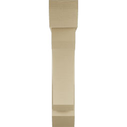 Ekena Millwork - BKTUR0756X34X38LEC06RCPR - Timberthane Faux Wood Legacy Style Bracket w/ Offset Brace, Slat Ends, 7 1/2"W x 34"D x 38"H, Primed Tan