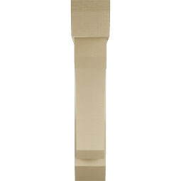 Ekena Millwork - BKTUR0756X34X40LEC06RCPR - Timberthane Faux Wood Legacy Style Bracket w/ Offset Brace, Slat Ends, 7 1/2"W x 34"D x 40"H, Primed Tan