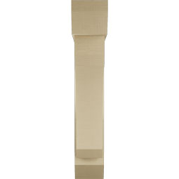 Ekena Millwork - BKTUR0756X34X42LEC06RCPR - Timberthane Faux Wood Legacy Style Bracket w/ Offset Brace, Slat Ends, 7 1/2"W x 34"D x 42"H, Primed Tan