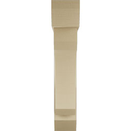 Ekena Millwork - BKTUR0756X36X40LEC06RCPR - Timberthane Faux Wood Legacy Style Bracket w/ Offset Brace, Slat Ends, 7 1/2"W x 36"D x 40"H, Primed Tan
