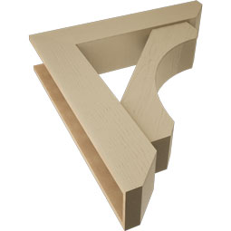 Ekena Millwork - BKTUR0756X36X40LEC06RCPR - Timberthane Faux Wood Legacy Style Bracket w/ Offset Brace, Slat Ends, 7 1/2"W x 36"D x 40"H, Primed Tan