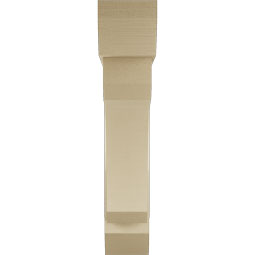 Ekena Millwork - BKTUR0756X38X38LEC06RCPR - Timberthane Faux Wood Legacy Style Bracket w/ Offset Brace, Slat Ends, 7 1/2"W x 38"D x 38"H, Primed Tan