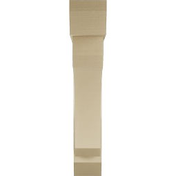 Ekena Millwork - BKTUR0756X42X42LEC06RCPR - Timberthane Faux Wood Legacy Style Bracket w/ Offset Brace, Slat Ends, 7 1/2"W x 42"D x 42"H, Primed Tan
