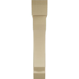 Ekena Millwork - BKTUR0756X44X44LEC06RCPR - Timberthane Faux Wood Legacy Style Bracket w/ Offset Brace, Slat Ends, 7 1/2"W x 44"D x 44"H, Primed Tan