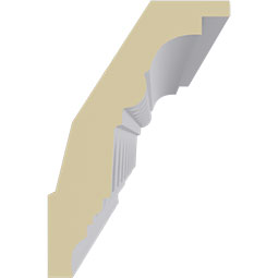 Ekena Millwork - MLD04X03X05HE - Endurathane Heaton Crown Moulding, 4 3/8"H x 2 7/8"P x 5 1/4"F x 94 1/2"L, (2" Repeat), Factory Primed