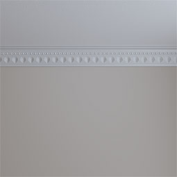 Ekena Millwork - MLD04X03X05HE - Endurathane Heaton Crown Moulding, 4 3/8"H x 2 7/8"P x 5 1/4"F x 94 1/2"L, (2" Repeat), Factory Primed