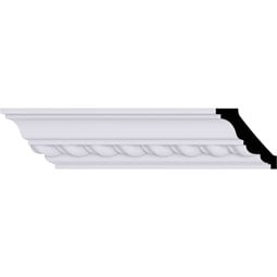 Ekena Millwork - MLD01X01X02CL - Endurathane Classic Roped Crown Moulding, 1 7/8"H x 1 7/8"P x 2 3/4"F x 94 1/2"L, (1" Repeat), Factory Primed