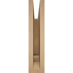 Ekena Millwork - BKTUR035X16X16MRC01RCPR - Timberthane Faux Wood Merced Style Bracket, Traditional Ends, 3 1/2"W x 16"D x 16"H, Primed Tan