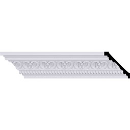 Ekena Millwork - MLD03X03X05PE - Endurathane Pearl Crown Moulding, 3 1/4"H x 3 1/8"P x 4 5/8"F x 94 1/2"L, (1 7/8" Repeat), Factory Primed