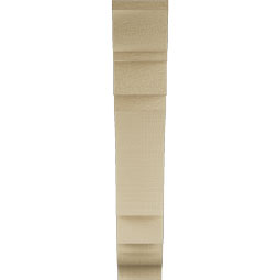 Ekena Millwork - BKTUR035X16X20MRC01RCPR - Timberthane Faux Wood Merced Style Bracket, Traditional Ends, 3 1/2"W x 16"D x 20"H, Primed Tan