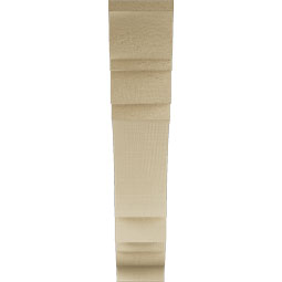 Ekena Millwork - BKTUR035X18X18MRC01RCPR - Timberthane Faux Wood Merced Style Bracket, Traditional Ends, 3 1/2"W x 18"D x 18"H, Primed Tan