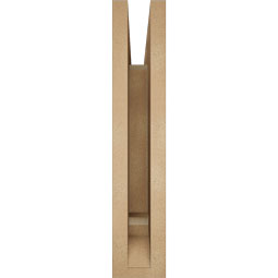 Ekena Millwork - BKTUR035X18X18MRC01RCPR - Timberthane Faux Wood Merced Style Bracket, Traditional Ends, 3 1/2"W x 18"D x 18"H, Primed Tan