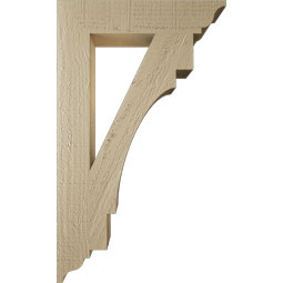 Ekena Millwork - BKTUR035X18X30MRC01RCPR - Timberthane Faux Wood Merced Style Bracket, Traditional Ends, 3 1/2"W x 18"D x 30"H, Primed Tan