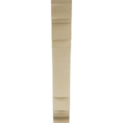 Ekena Millwork - BKTUR035X20X24MRC01RCPR - Timberthane Faux Wood Merced Style Bracket, Traditional Ends, 3 1/2"W x 20"D x 24"H, Primed Tan