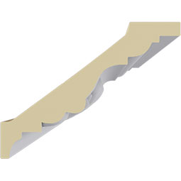 Ekena Millwork - MLD02X03X04EM - Endurathane Empire Crown Moulding, 2 3/8"H x 3 1/8"P x 3 3/4"F x 94 1/2"L, (2 7/8" Repeat), Factory Primed
