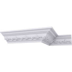 Ekena Millwork - MLD02X03X04EM - Endurathane Empire Crown Moulding, 2 3/8"H x 3 1/8"P x 3 3/4"F x 94 1/2"L, (2 7/8" Repeat), Factory Primed