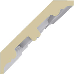 Ekena Millwork - MLD03X03X04FO - Endurathane Foster Coin & Bead Crown Moulding, 3 1/8"H x 3 1/8"P x 4 1/4"F x 94 1/2"L, (1 7/8" Repeat), Factory Primed