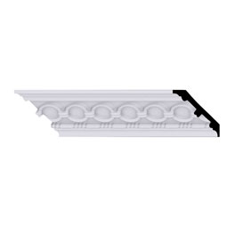 Ekena Millwork - MLD03X03X04FO - Endurathane Foster Coin & Bead Crown Moulding, 3 1/8"H x 3 1/8"P x 4 1/4"F x 94 1/2"L, (1 7/8" Repeat), Factory Primed