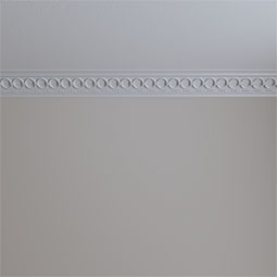 Ekena Millwork - MLD03X03X04FO - Endurathane Foster Coin & Bead Crown Moulding, 3 1/8"H x 3 1/8"P x 4 1/4"F x 94 1/2"L, (1 7/8" Repeat), Factory Primed