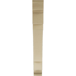 Ekena Millwork - BKTUR035X28X28MRC01RCPR - Timberthane Faux Wood Merced Style Bracket, Traditional Ends, 3 1/2"W x 28"D x 28"H, Primed Tan