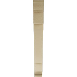 Ekena Millwork - BKTUR035X30X30MRC01RCPR - Timberthane Faux Wood Merced Style Bracket, Traditional Ends, 3 1/2"W x 30"D x 30"H, Primed Tan
