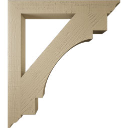 Ekena Millwork - BKTUR035X30X34MRC01RCPR - Timberthane Faux Wood Merced Style Bracket, Traditional Ends, 3 1/2"W x 30"D x 34"H, Primed Tan