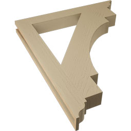 Ekena Millwork - BKTUR035X30X36MRC01RCPR - Timberthane Faux Wood Merced Style Bracket, Traditional Ends, 3 1/2"W x 30"D x 36"H, Primed Tan
