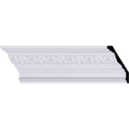 Ekena Millwork - MLD05X03X05NA - Endurathane Nadia Crown Moulding, 4 3/4"H x 2 3/4"P x 5 3/8"F x 94 1/2"L, (2 1/4" Repeat), Factory Primed