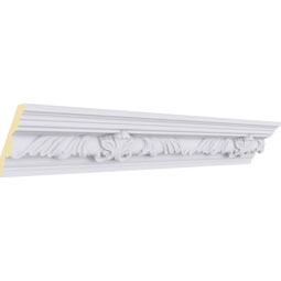 Ekena Millwork - MLD03X02X04TE - Endurathane Telma Twisted Leaf Crown Moulding, 2 7/8"H x 2 1/2"P x 3 7/8"F x 94 1/2"L, (11 1/4" Repeat), Factory Primed