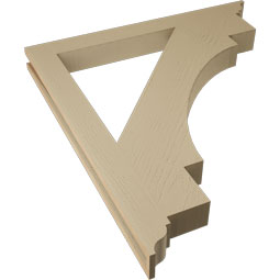 Ekena Millwork - BKTUR035X36X40MRC01RCPR - Timberthane Faux Wood Merced Style Bracket, Traditional Ends, 3 1/2"W x 36"D x 40"H, Primed Tan