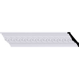 Ekena Millwork - MLD03X02X04FO - Endurathane Foster Running Coin Crown Moulding, 2 1/4"H x 2 1/2"P x 3 5/8"F x 94 1/2"L, (1 5/8" Repeat), Factory Primed