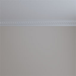 Ekena Millwork - MLD03X02X04FO - Endurathane Foster Running Coin Crown Moulding, 2 1/4"H x 2 1/2"P x 3 5/8"F x 94 1/2"L, (1 5/8" Repeat), Factory Primed