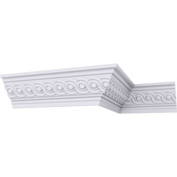 Ekena Millwork - MLD03X02X04FO - Endurathane Foster Running Coin Crown Moulding, 2 1/4"H x 2 1/2"P x 3 5/8"F x 94 1/2"L, (1 5/8" Repeat), Factory Primed