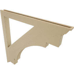 Ekena Millwork - BKTUR035X46X46MRC01RCPR - Timberthane Faux Wood Merced Style Bracket, Traditional Ends, 3 1/2"W x 46"D x 46"H, Primed Tan