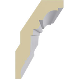 Ekena Millwork - MLD04X02X04HE - Endurathane Heaton Crown Moulding, 3 5/8"H x 2 1/4"P x 4 1/4"F x 94 1/2"L, (1 3/8" Repeat), Factory Primed