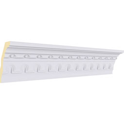 Ekena Millwork - MLD04X02X04HE - Endurathane Heaton Crown Moulding, 3 5/8"H x 2 1/4"P x 4 1/4"F x 94 1/2"L, (1 3/8" Repeat), Factory Primed
