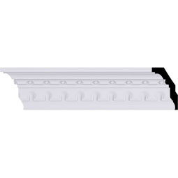 Ekena Millwork - MLD04X02X04HE - Endurathane Heaton Crown Moulding, 3 5/8"H x 2 1/4"P x 4 1/4"F x 94 1/2"L, (1 3/8" Repeat), Factory Primed