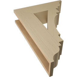 Ekena Millwork - BKTUR055X20X28MRC01RCPR - Timberthane Faux Wood Merced Style Bracket, Traditional Ends, 5 1/2"W x 20"D x 28"H, Primed Tan