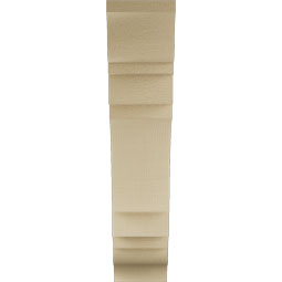 Ekena Millwork - BKTUR055X22X26MRC01RCPR - Timberthane Faux Wood Merced Style Bracket, Traditional Ends, 5 1/2"W x 22"D x 26"H, Primed Tan