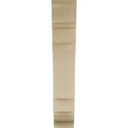 Ekena Millwork - BKTUR055X24X32MRC01RCPR - Timberthane Faux Wood Merced Style Bracket, Traditional Ends, 5 1/2"W x 24"D x 32"H, Primed Tan