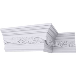Ekena Millwork - MLD05X02X05VE - Endurathane Versailles Crown Moulding, 4 7/8"H x 2 1/2"P x 5 1/2"F x 94 1/2"L, (7 7/8" Repeat), Factory Primed