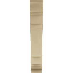Ekena Millwork - BKTUR055X26X34MRC01RCPR - Timberthane Faux Wood Merced Style Bracket, Traditional Ends, 5 1/2"W x 26"D x 34"H, Primed Tan
