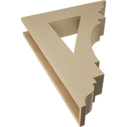 Ekena Millwork - BKTUR055X26X34MRC01RCPR - Timberthane Faux Wood Merced Style Bracket, Traditional Ends, 5 1/2"W x 26"D x 34"H, Primed Tan